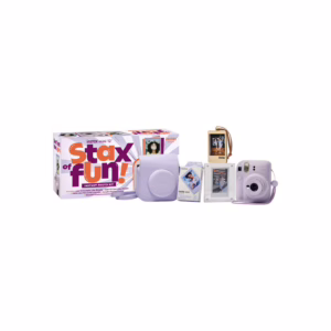 FUJI Instax Mini 12 Stax of Fun Instant Photo Kit (Purple) (White Film)
