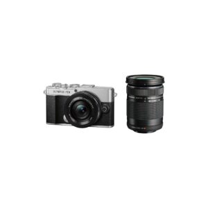 OLYMPUS OM SYSTEM PEN E-P7 Digital Camera + 14-42mm f/3.5-5.6 + 40-150mm F4.0-5.6 R Lens (Silver)